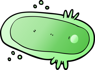 Bir insan tarafından çizilmiş amip çizgi filmi.