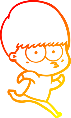 Bir insan tarafından çizilmiş gergin bir çizgi film çocuğunun çizimi.