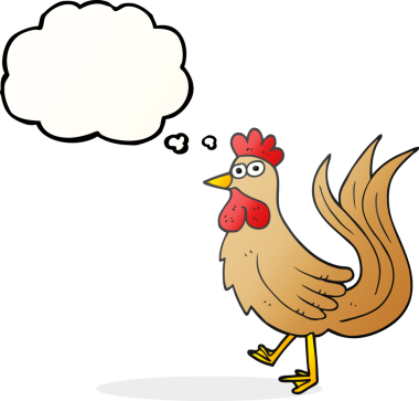 Bir insan tarafından çizilmiş serbest çizim balon karikatür horozu