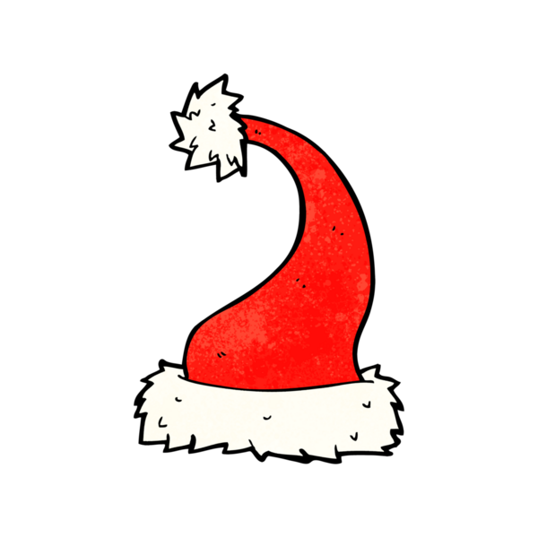 Bir insan tarafından çizilmiş Noel Baba şapkası.