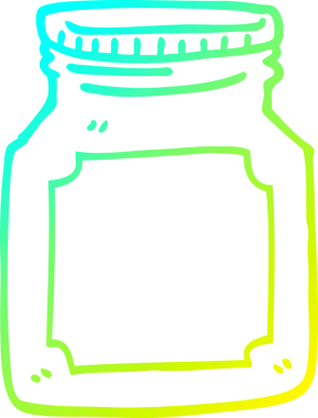 Bir insan tarafından çizilmiş boş bir kavanozun soğuk gradyan çizimi