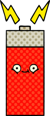 Bir insan tarafından çizilmiş bir bataryanın çizgi roman tarzı