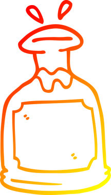 Bir insan tarafından çizilmiş bir viski sürahisinin sıcak çizgi çizimi