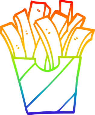 gökkuşağı gradyan çizgi çizimi bir insan tarafından çizilmiş bir çizgi film patates kızartması