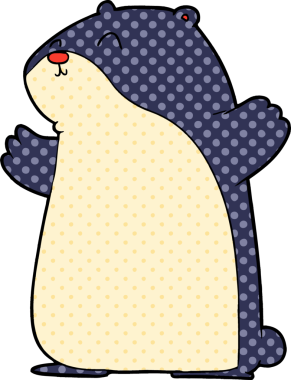 Bir insan tarafından çizilmiş çizgi film hamsterı.