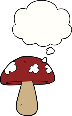 Bir insan tarafından çizilmiş düşünce baloncuklu mantar.