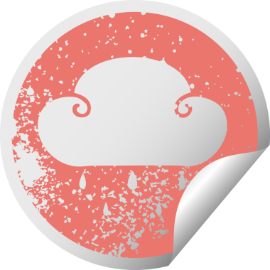 Bir insan tarafından çizilmiş sıkıntılı dairesel soyulan tuhaf sembollü yağmur bulutu.