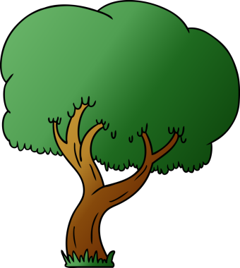 Bir insan tarafından çizilmiş el çizimi bir yaz ağacı karalaması.