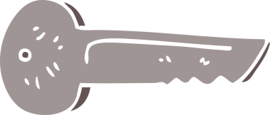 bir insan tarafından çizilmiş karikatür metal anahtarı.