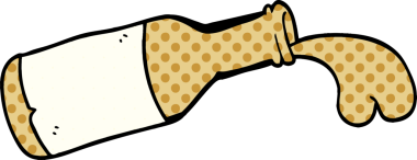 Bir insan tarafından çizilmiş çikolatalı süt şişesi.