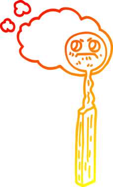 Bir insan tarafından çizilmiş bir çizgi filmin sıcak gradyan çizimi