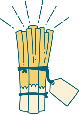 Bir insan tarafından çizilmiş geleneksel bir dövme demeti.