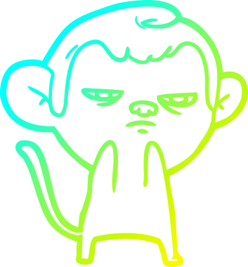 Bir insan tarafından çizilmiş bir çizgi maymun çizimi.