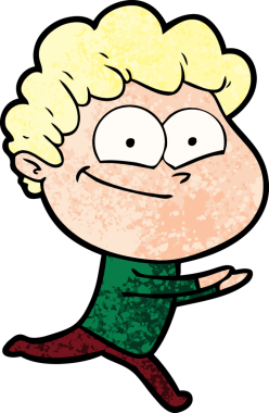 Bir insan tarafından çizilmiş mutlu bir adam.