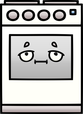 Bir insan tarafından çizilmiş mutfak fırınının gölgelenmiş karikatürü.