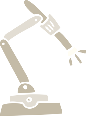 Bir insan tarafından çizilmiş düz renkli robot el çizimi