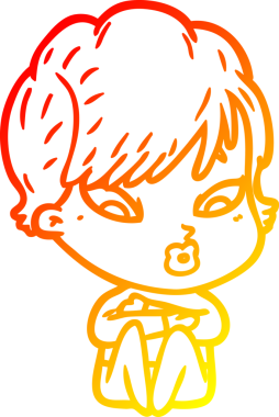 Bir insan tarafından çizilmiş bir karikatür kadın çizimi