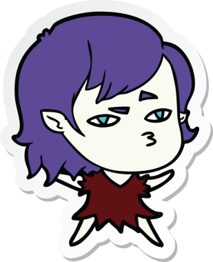 Bir insan tarafından çizilmiş vampir bir kızın çıkartması.