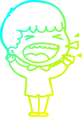 Bir insan tarafından çizilmiş gülen adamın soğuk çizgi çizimi.