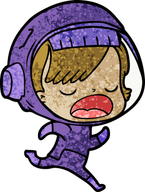 bir insan tarafından çizilmiş astronot çizgi filmi.