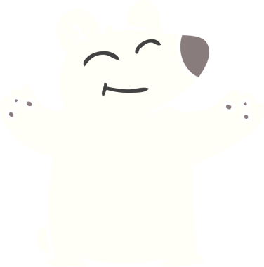 Bir insan tarafından çizilmiş garip karikatür kutup ayısı.