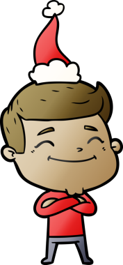 Bir insan tarafından çizilmiş Noel Baba şapkası giymiş bir adamın gradyan çizimi.