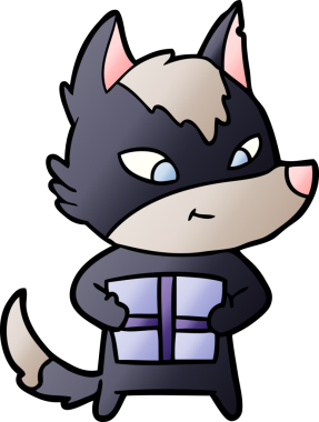 Bir insan tarafından çizilmiş dost canlısı bir çizgi film kurdu.