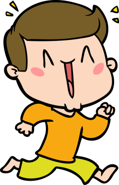 Bir insan tarafından çizilmiş heyecanlı bir çizgi film.