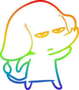 gökkuşağı gradyan çizimi bir insan tarafından çizilmiş bir karikatür fili