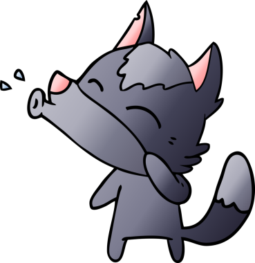 Bir insan tarafından çizilmiş uluyan kurt çizgi filmi.