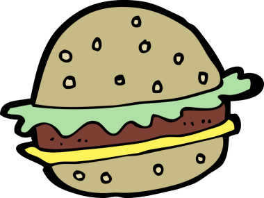 Bir insan tarafından çizilmiş çizgi film hamburgeri