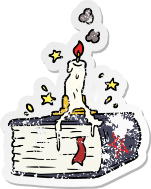 Bir insan tarafından çizilmiş ürkütücü bir çizgi filmin stresli çıkartması.