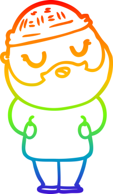 Bir insan tarafından çizilmiş sakallı bir karikatür çizimi.