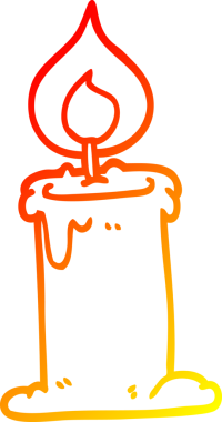 Bir insan tarafından çizilmiş çizgi film mumu çizimi.