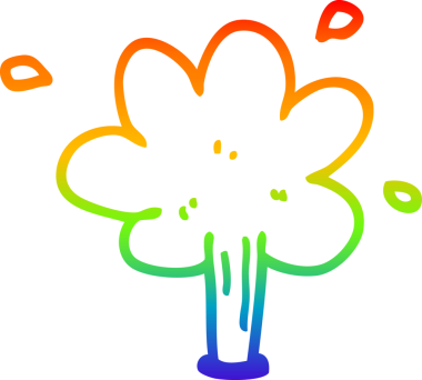 gökkuşağı gradyan çizgi çizimi bir insan tarafından çizilmiş su fışkırtan bir çizgi