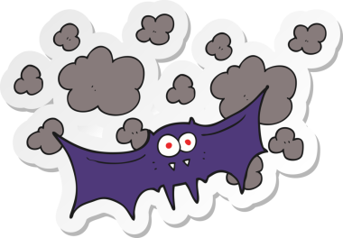 Bir insan tarafından çizilmiş bir vampir yarasanın çıkartması.