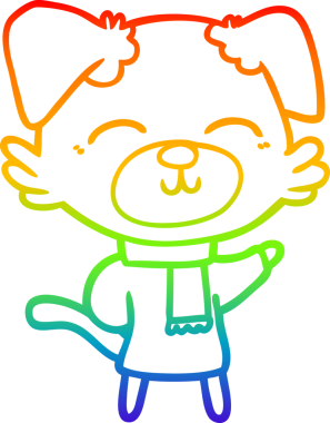 gökkuşağı gradyan çizimi bir insan tarafından çizilmiş bir çizgi köpek