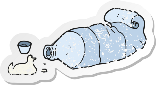 Bir insan tarafından çizilmiş karikatür diş macunu tüpünün gerilimli yapıştırması.