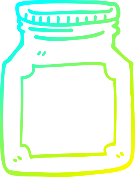 Bir insan tarafından çizilmiş boş bir kavanozun soğuk gradyan çizimi