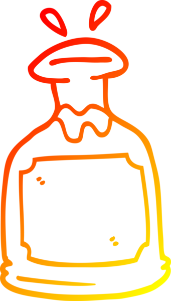 Bir insan tarafından çizilmiş bir viski sürahisinin sıcak çizgi çizimi