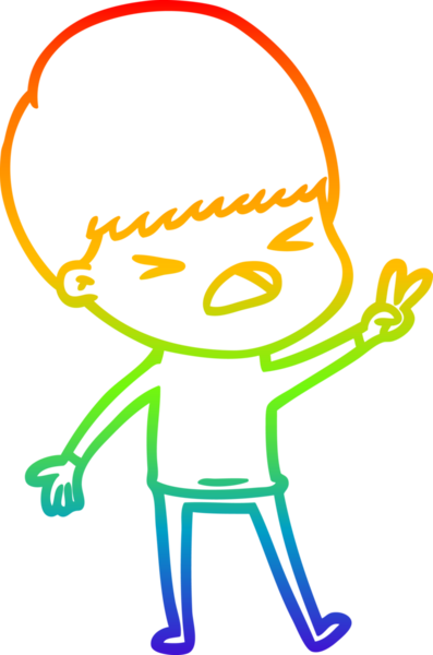 gökkuşağı gradyan çizgi çizimi bir insan tarafından çizilmiş stresli bir adam