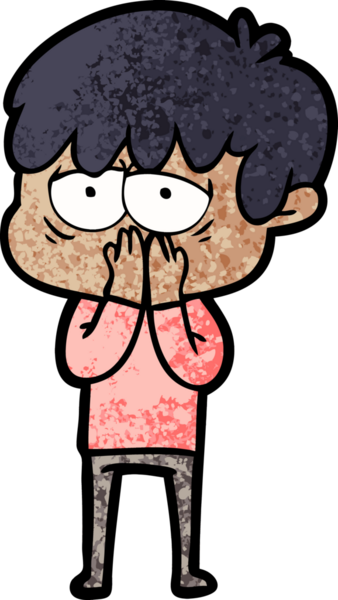 Bir insan tarafından çizilmiş bitkin çocuk çizgi filmi.