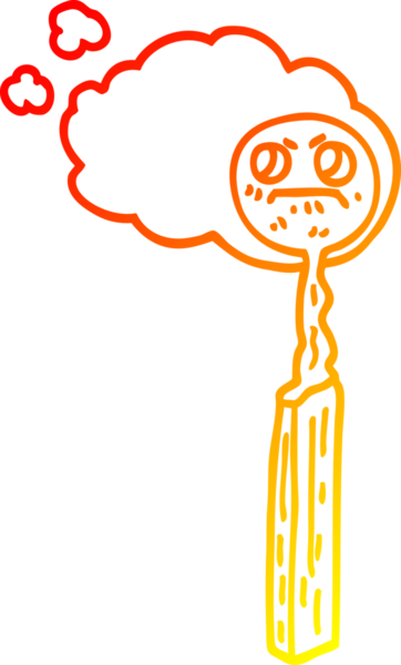 Bir insan tarafından çizilmiş bir çizgi filmin sıcak gradyan çizimi