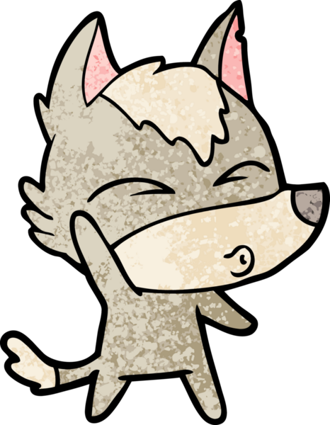 Bir insan tarafından çizilmiş, el sallayan kurt ıslığı.