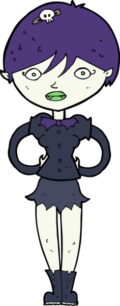 Bir insan tarafından çizilmiş güzel vampir kız çizgi filmi.