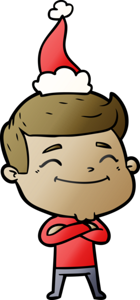 Bir insan tarafından çizilmiş Noel Baba şapkası giymiş bir adamın gradyan çizimi.