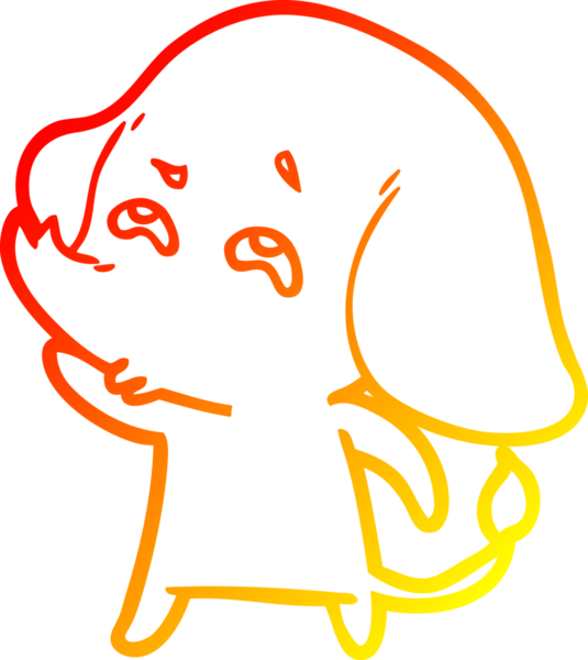 Bir insan tarafından çizilmiş bir filin sıcak çizgi çizimi