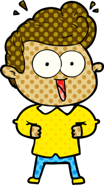 Bir insan tarafından çizilmiş heyecanlı bir çizgi film.