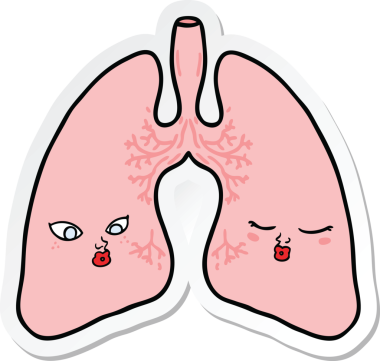 Bir insan tarafından çizilmiş bir karikatür akciğerinin çıkartması.