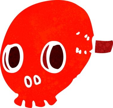 Bir insan tarafından çizilmiş kafatası maskesi.